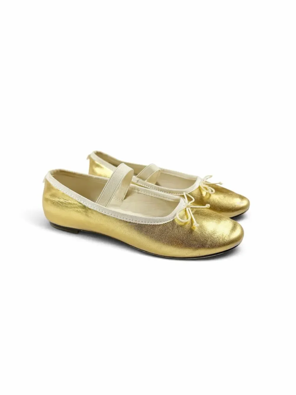Crewcuts J.Crew Girls Strappy Ballet Flats Metallic Gold Mary Jane Size 2